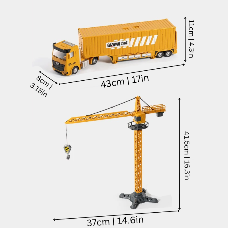 Construction Play Truck Set | Interactive 2-in-1 Toy with Mini Vehicles