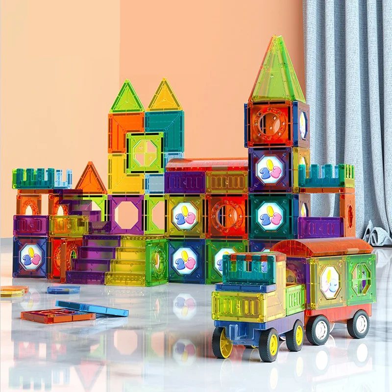 Magnetic Building Blocks Set | 69-Piece LED Educational Toy