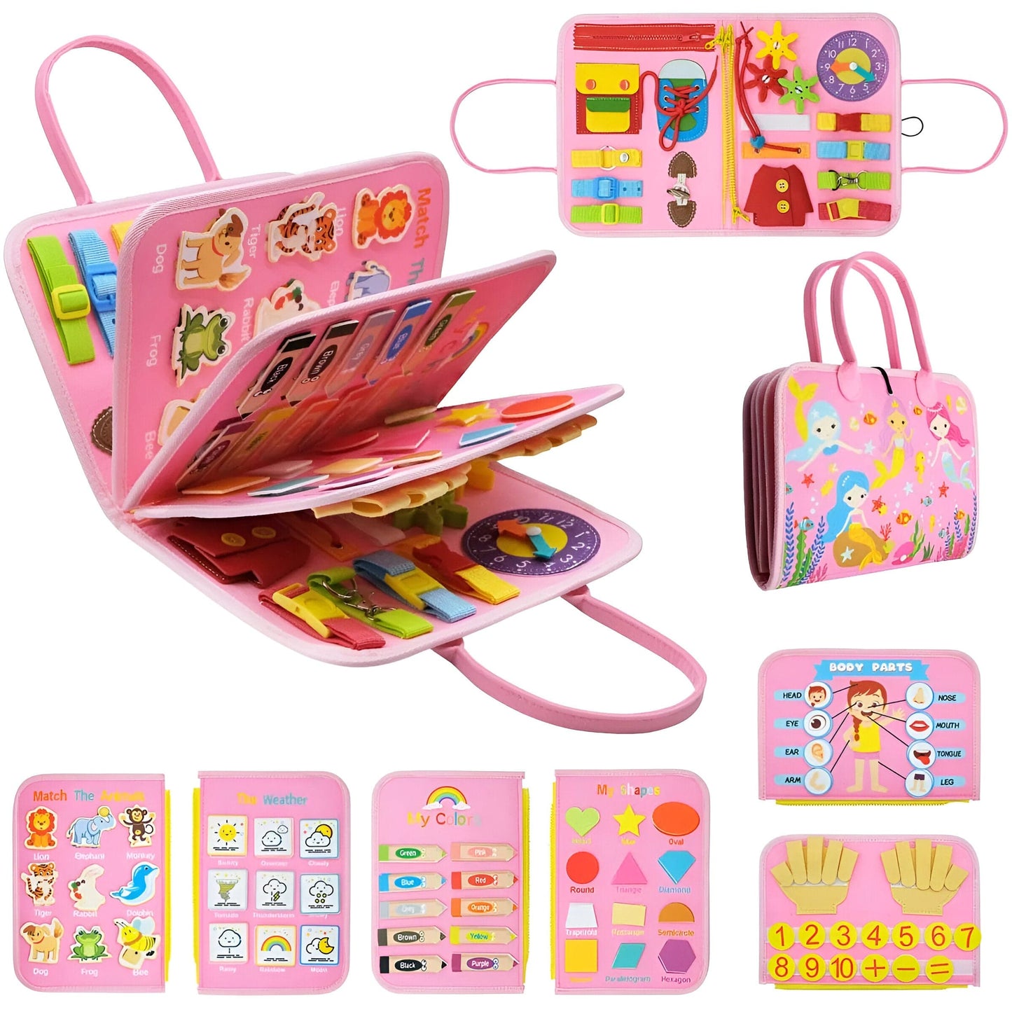 Montessori Interactive Learning Book | Engaging Zippers, Laces, and Buttons