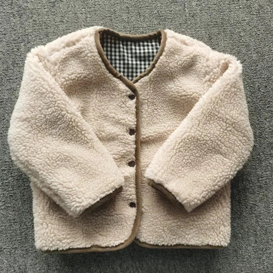 Reversible Kids Jacket | Cozy Plush Plaid Design