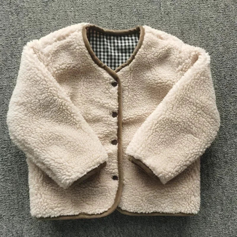 Reversible Kids Jacket | Cozy Plush Plaid Design