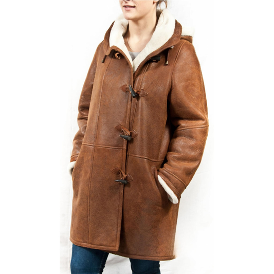 Hooded Long Winter Jacket | Cozy Shearling Lined Design