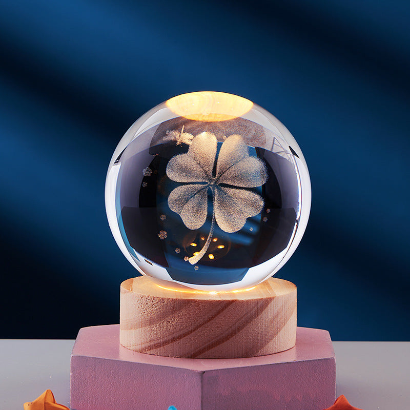 3D Crystal Night Light | USB-Powered Ambient Lamp