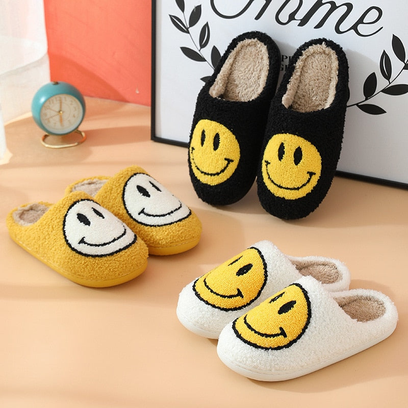Cozy Winter Slippers | Soft Faux Fur and Smiley Design