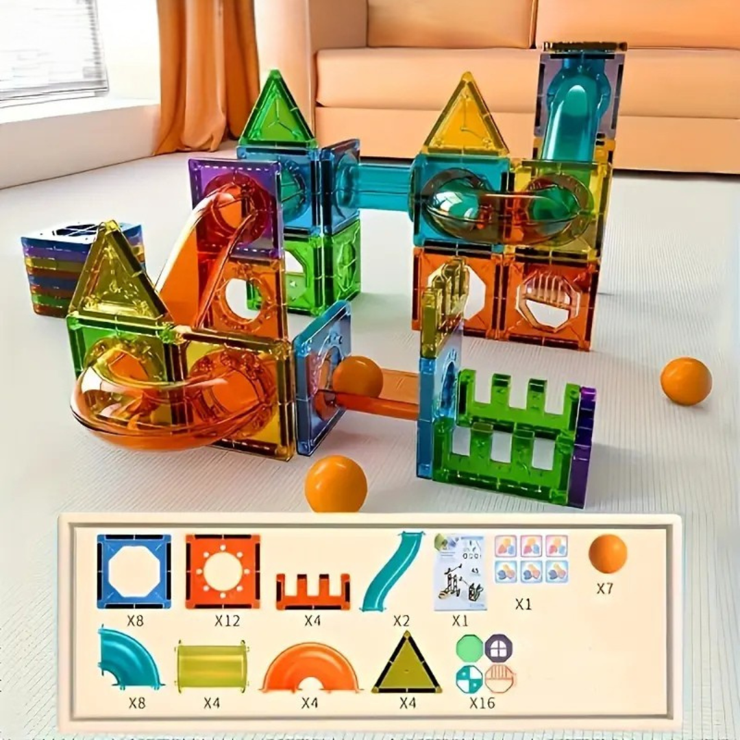 Magnetic Building Toys Set | 69 Pieces with LED Lights