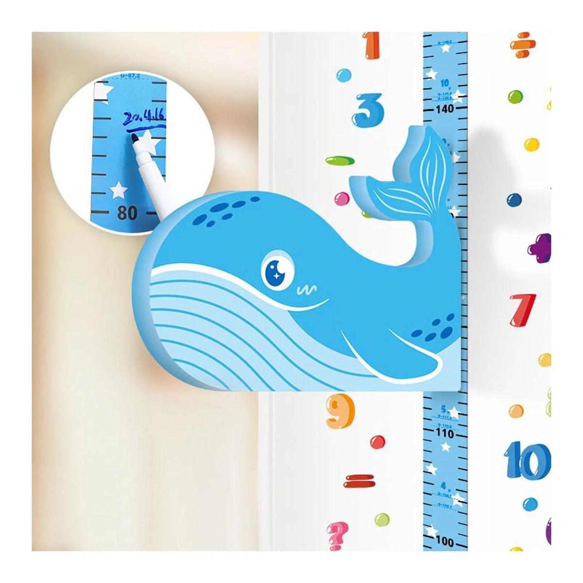 Kids Growth Chart Stickers | Removable Animal Figures for Fun Tracking