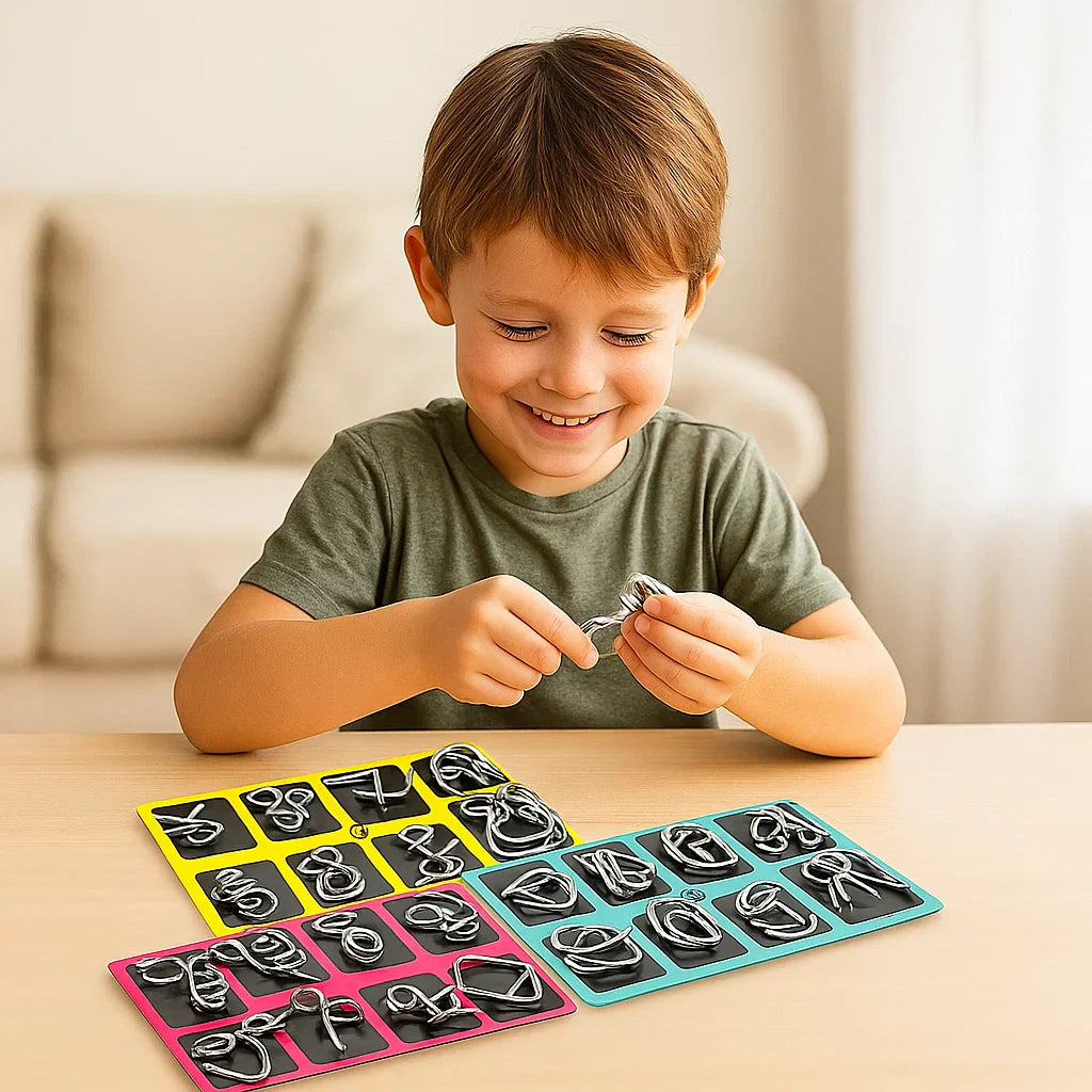 Metal Puzzle Brain Teaser Set | Develops Problem-Solving Skills