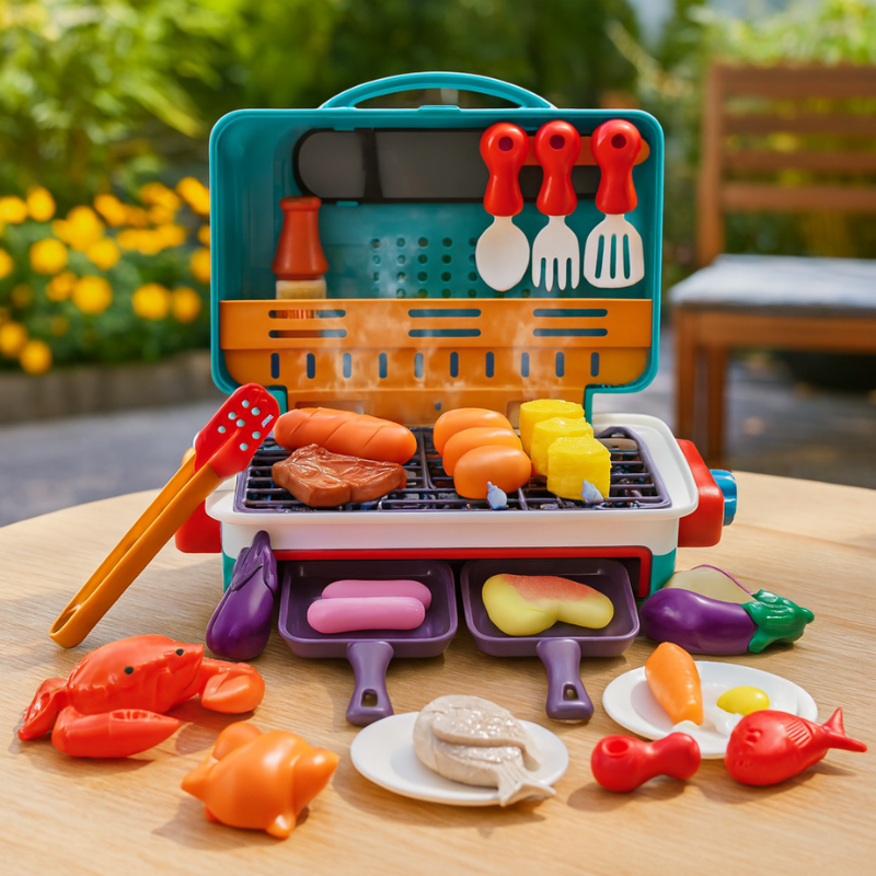 Interactive Kids Grill Set | Color-Changing Food & Realistic Cooking Fun