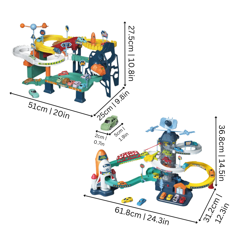 Dinosaur Space Racetrack for Kids | Easy Assembly and Developmental Play