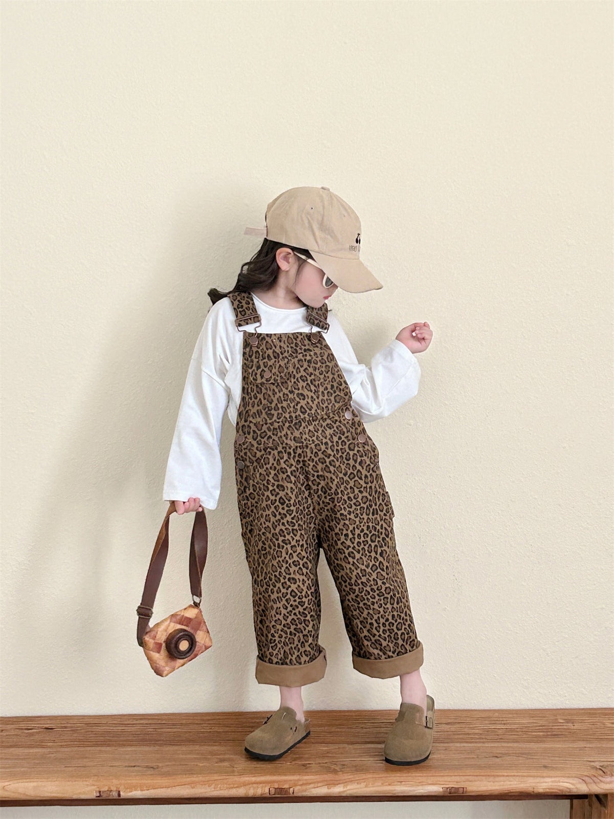Leopard Print Dungarees | Adjustable Straps and Soft Cotton