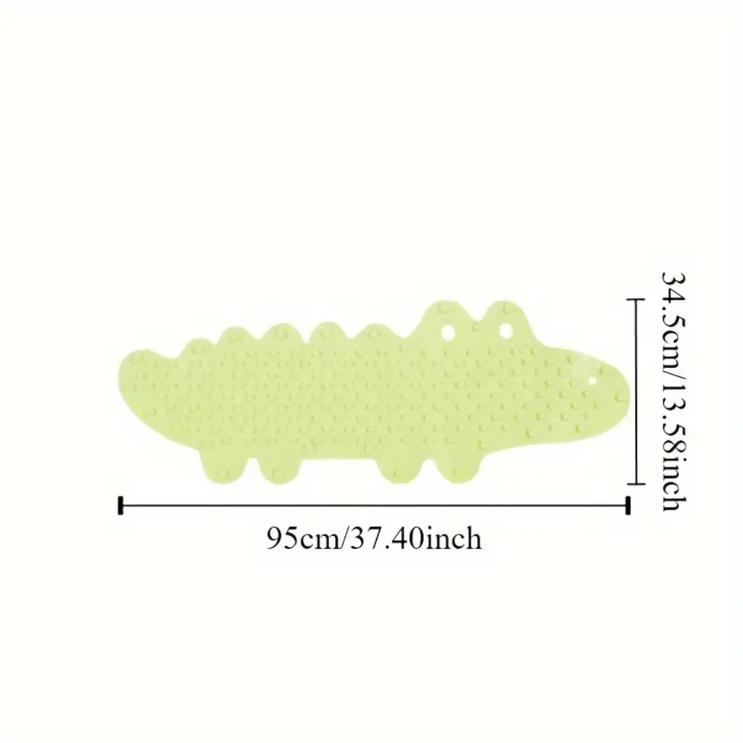 Non-Slip Bath Mat for Kids | Fun Crocodile Design, Durable PVC