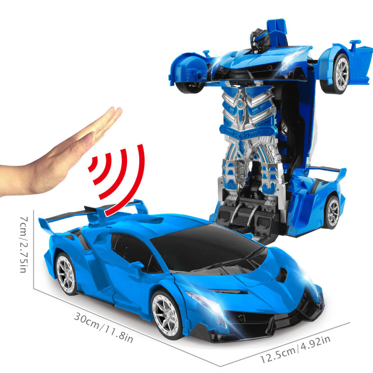 Transforming RC Robot Car | Gesture Control with LED Lights