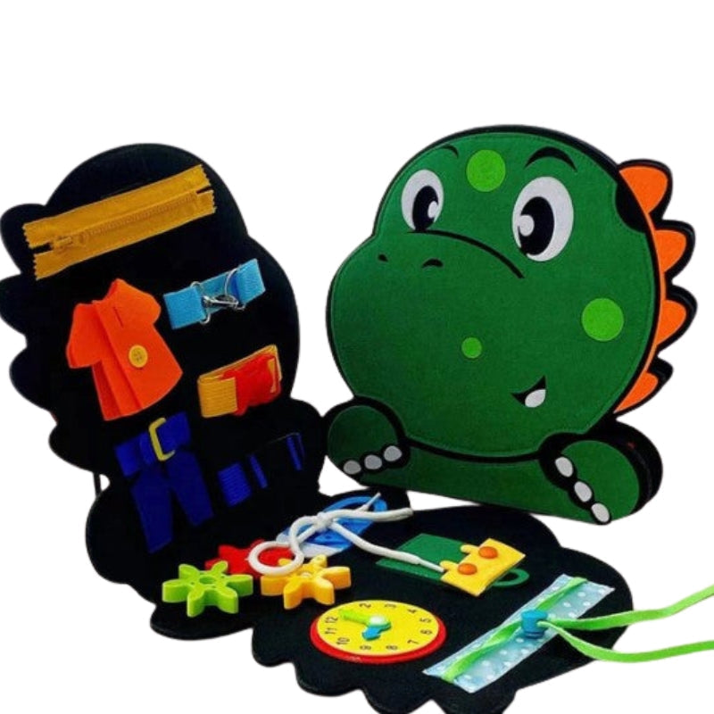 Toddler Activity Board Set | Dino Felt Book with Sensory Features