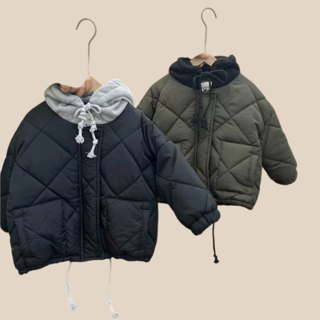 Quilted Hoodie Jacket for Kids | Cozy Cotton with Pockets