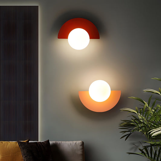 Nordic Minimalist Wall Lamp | Semicircular Design with Soft LED Light
