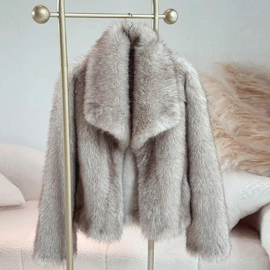 Faux Fur Short Jacket | Lightweight Warm Winter Outerwear