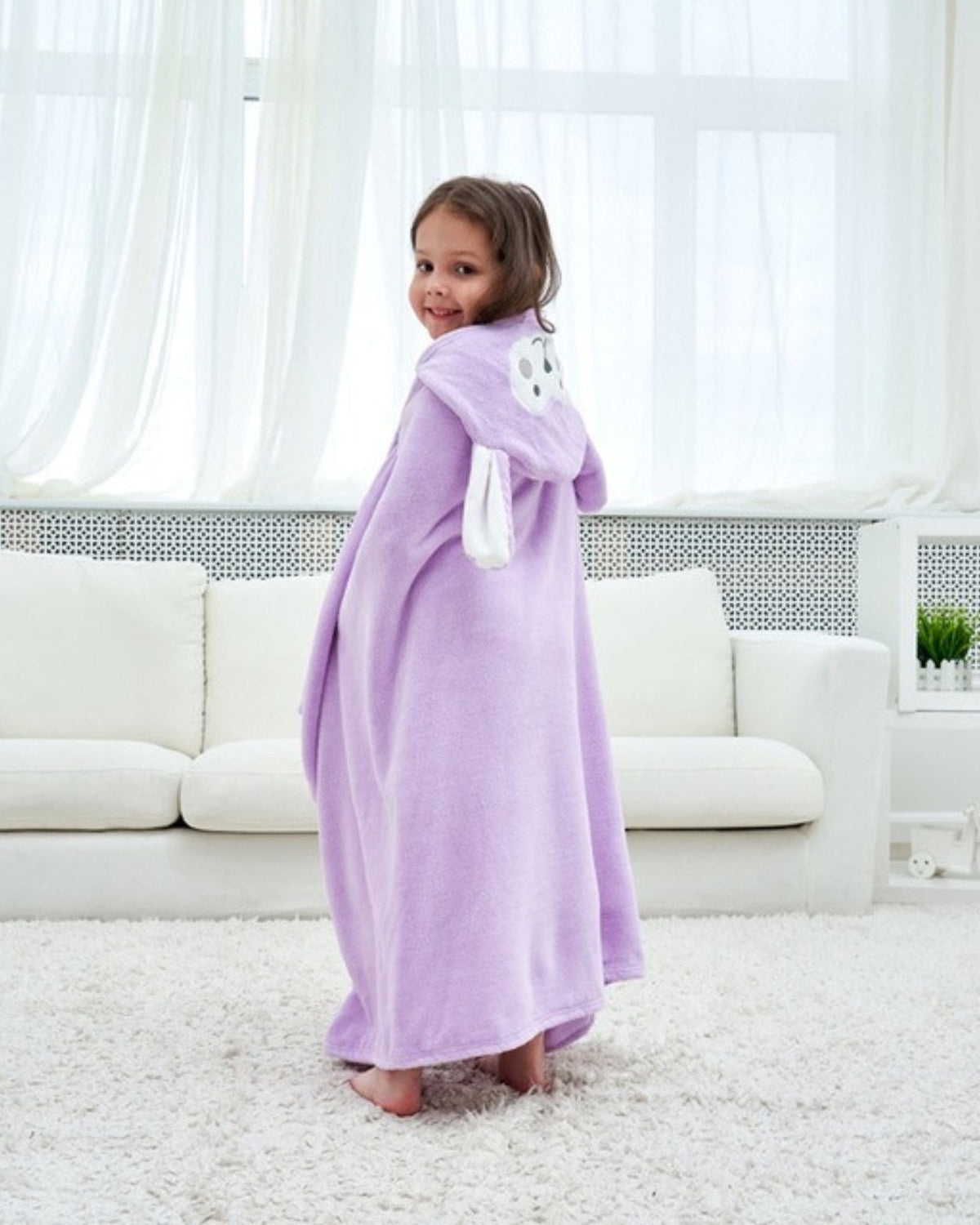 Purple Llama Bath Cape | Soft and Fun for Kids