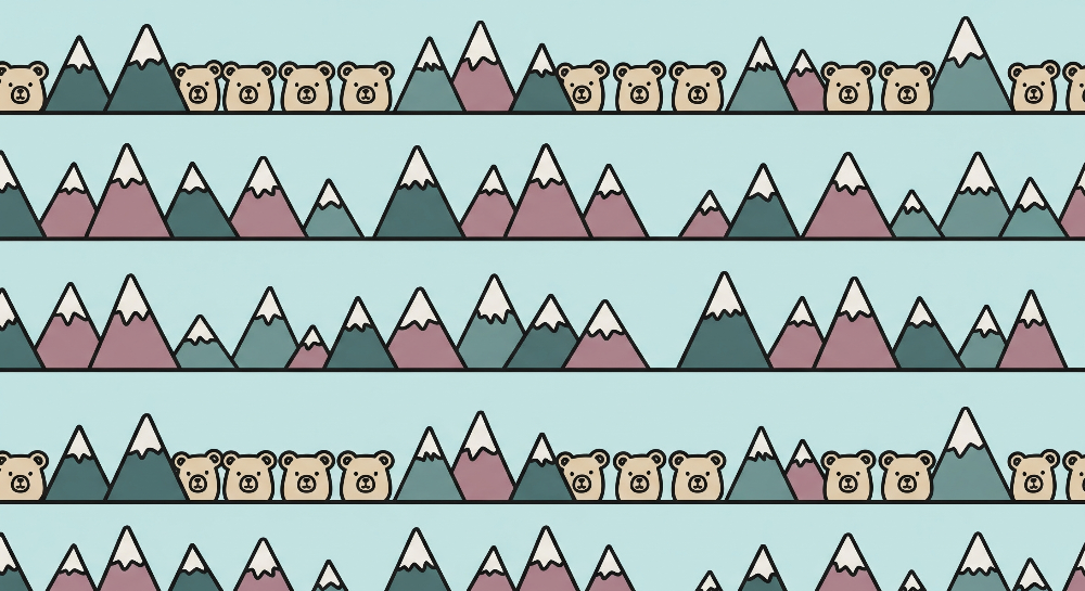 Bears in the Mountains Wall Mural