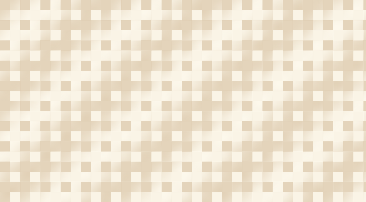 Flat artwork swatch of the Kids-Mundo beige and cream gingham check wall mural pattern