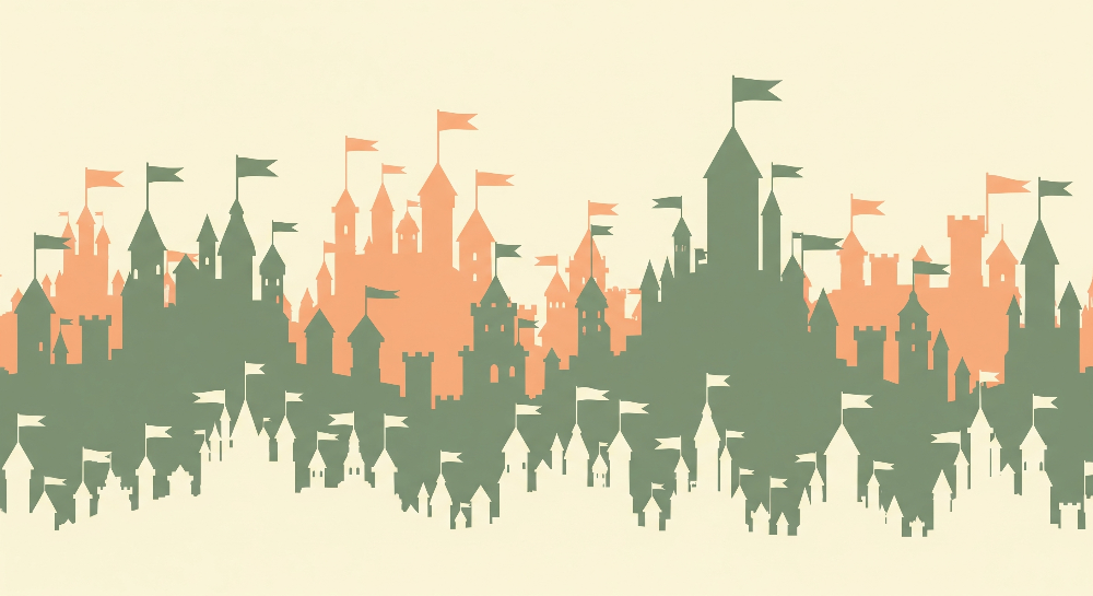 Castle Skyline Silhouette Wall Mural