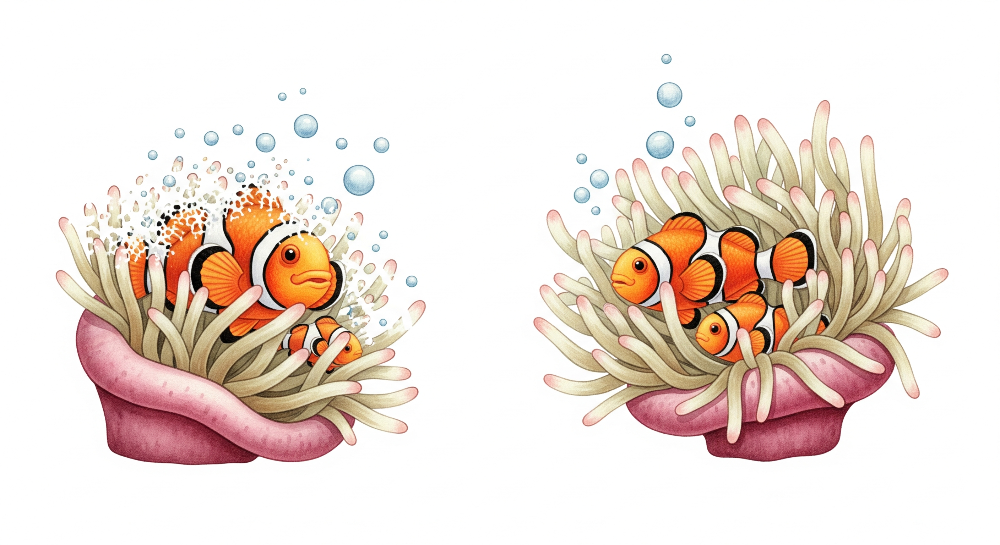Clownfish and Coral Anemone Wall Mural