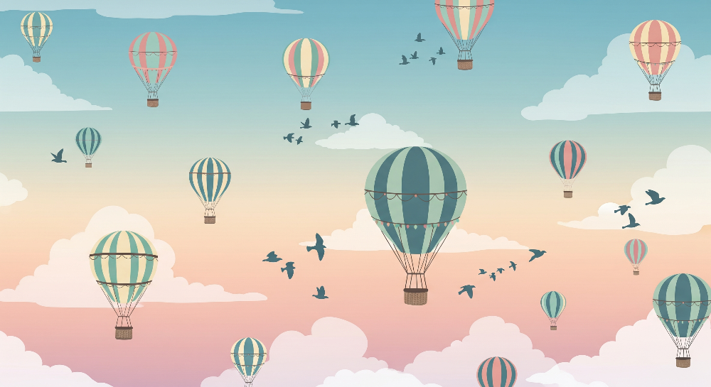 Colourful Hot Air Balloons Wall Mural