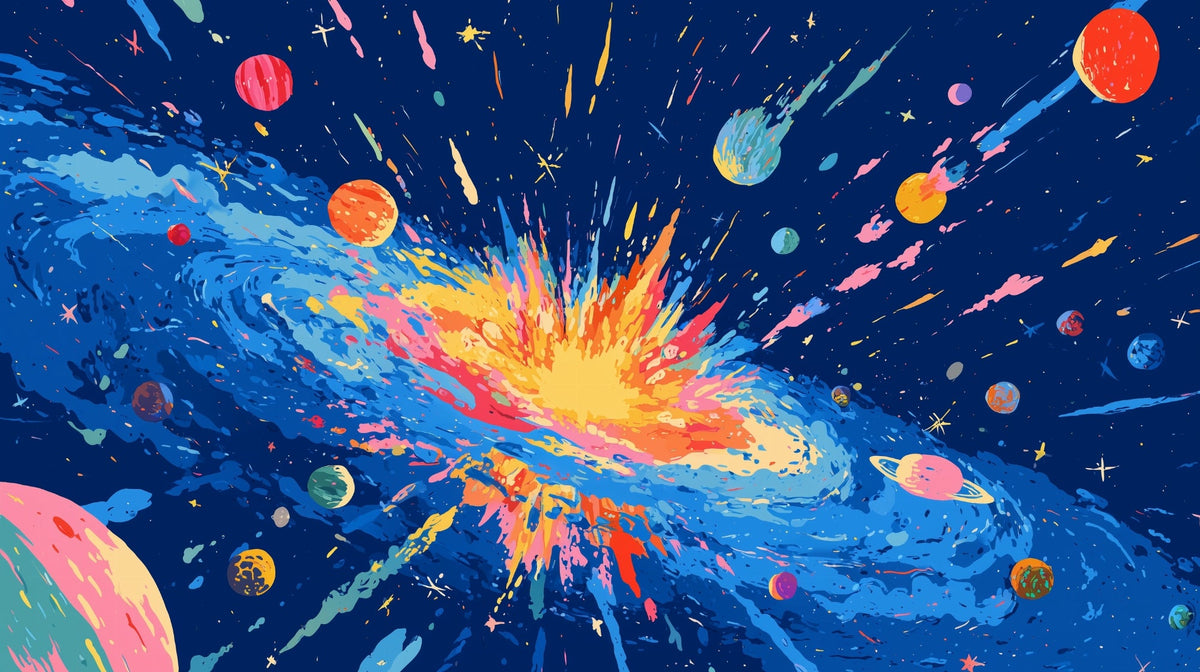 Bold Cosmic Explosion Space Wall Mural