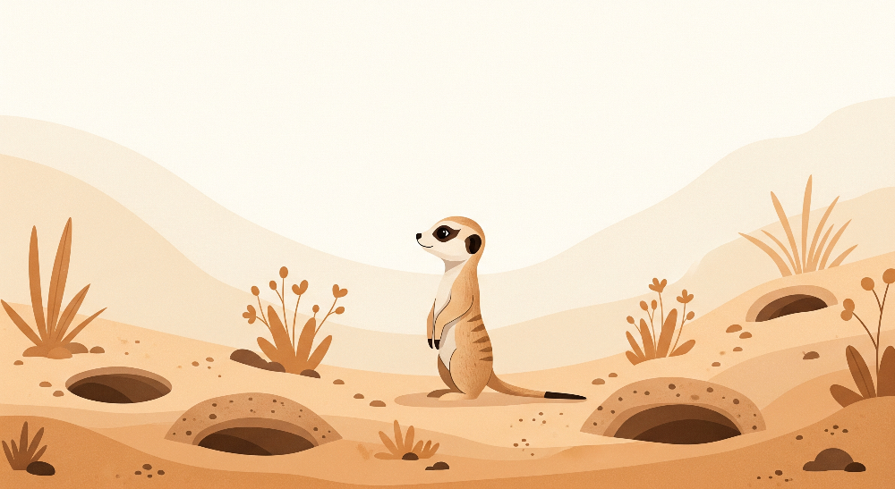 Curious Meerkat in the Desert Wall Mural