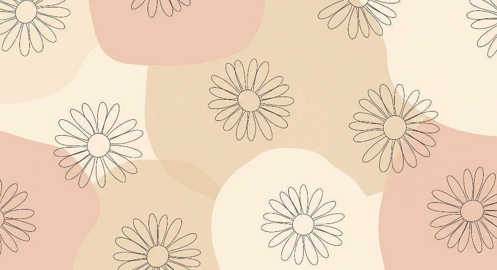 Hand-Drawn Daisy Outline Wall Mural