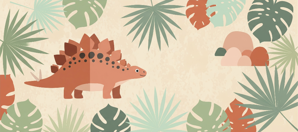 Friendly Dinosaur in the Jungle Wall Mural