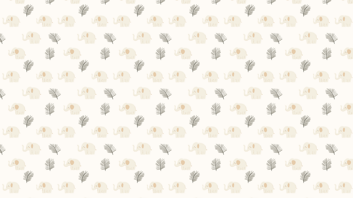 Elegant Elephants and Palm Leaves Wall Mural