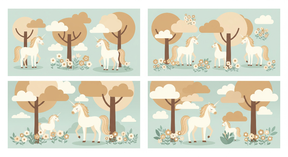 Unicorns in an Enchanted Forest Wall Mural