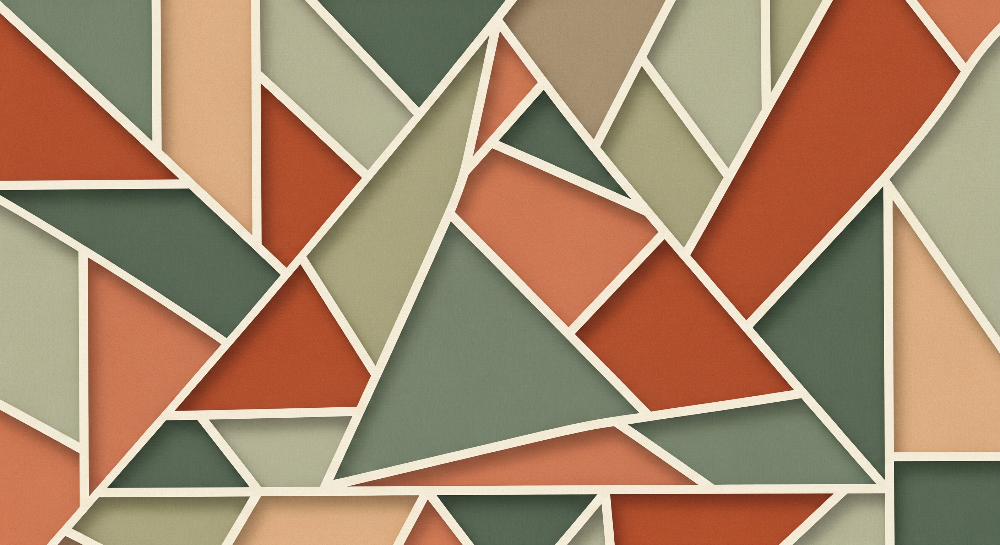 Faceted Terracotta Triangle Wall Mural
