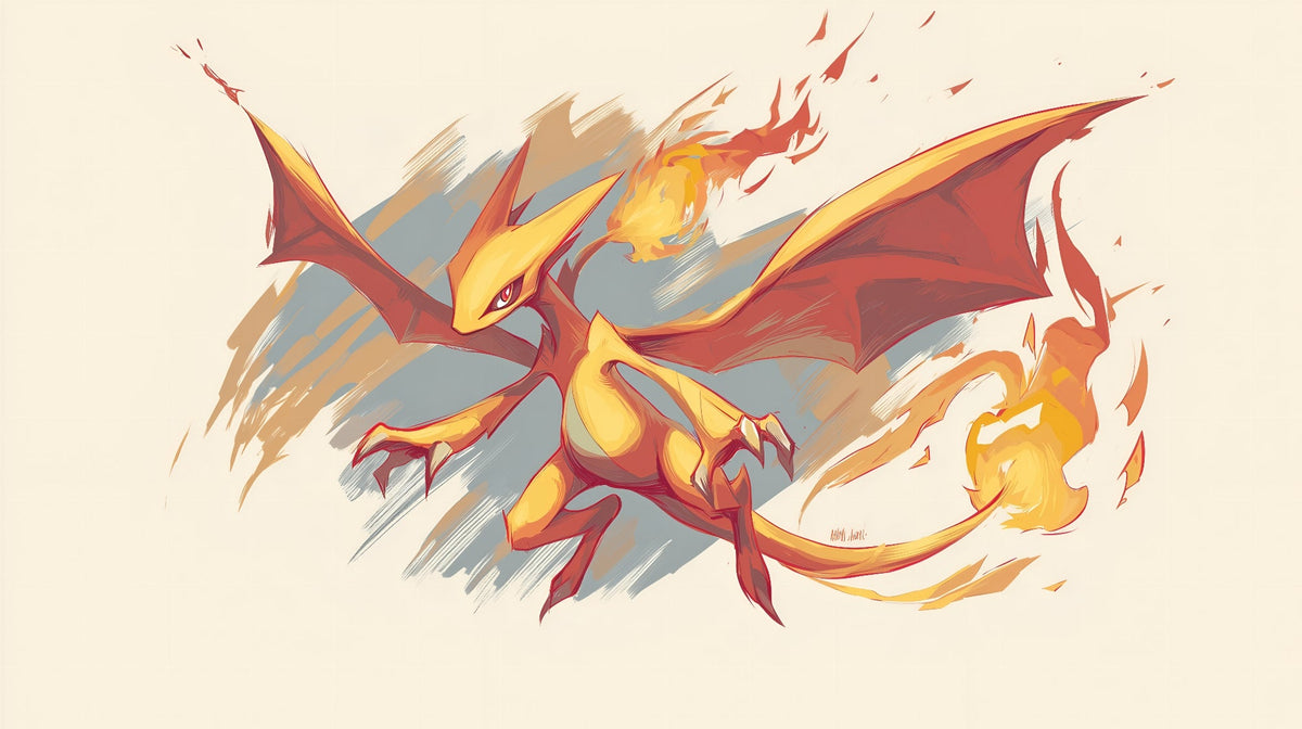 Flame Dragon in Flight Wall Mural