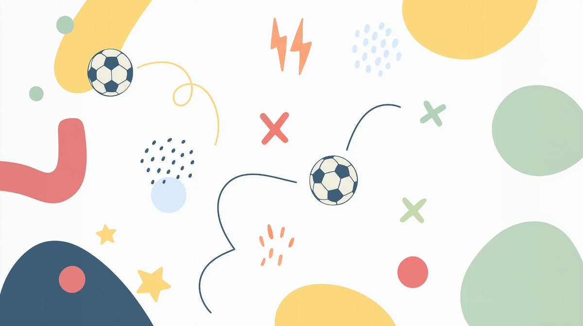 Colourful Football Pattern Wall Mural