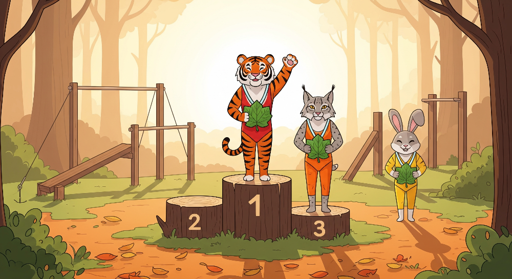 Forest Sports Day Animals Wall Mural