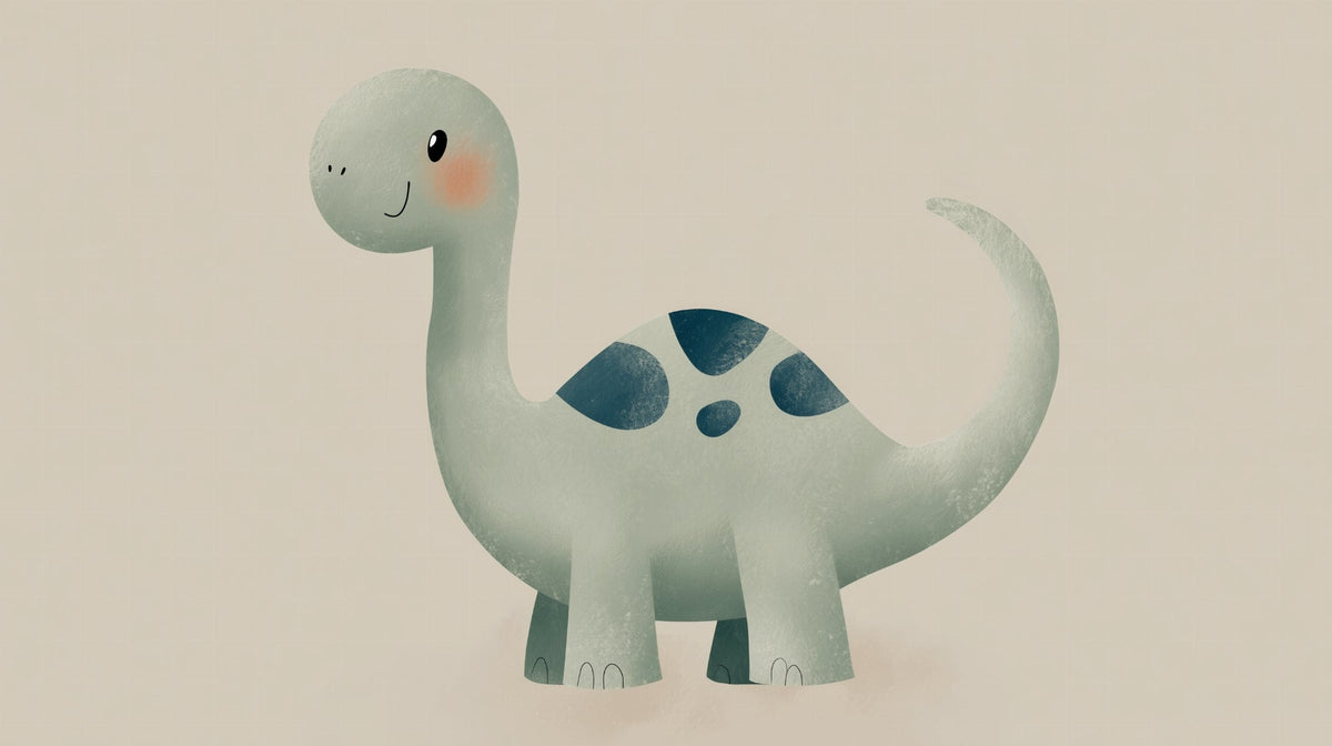 Friendly Green Dinosaur Wall Mural