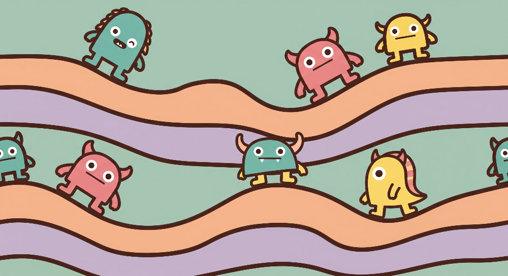 Friendly Monster Parade Wall Mural