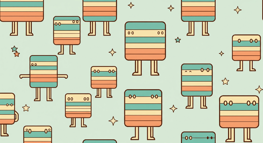 Geometric Striped Character Wall Mural