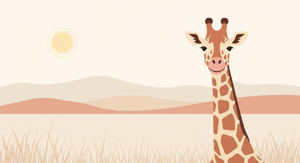 Giraffe Savannah Wall Mural