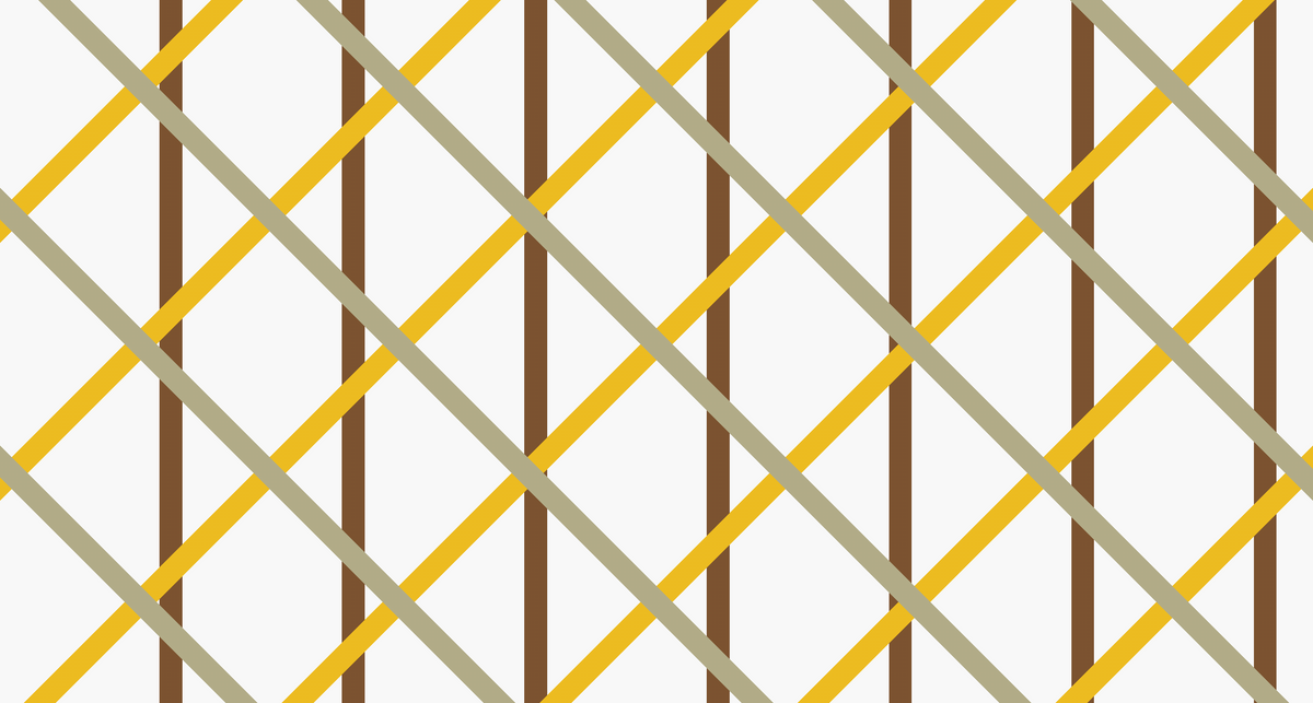 Golden and Sage Geometric Trellis Wall Mural