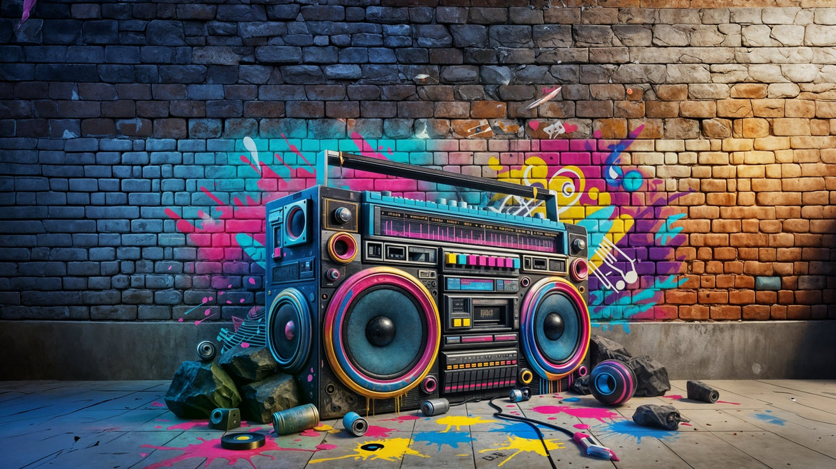 Graffiti Boombox Street Art Wall Mural