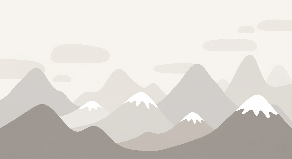 Grey Minimalist Mountain Range Wall Mural