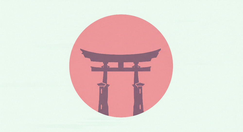 Japanese Torii Gate Silhouette Wall Mural