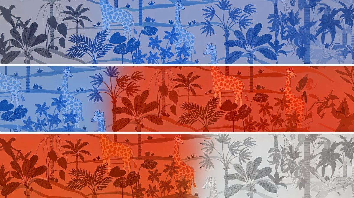 Multi-Tone Jungle Giraffes Wall Mural