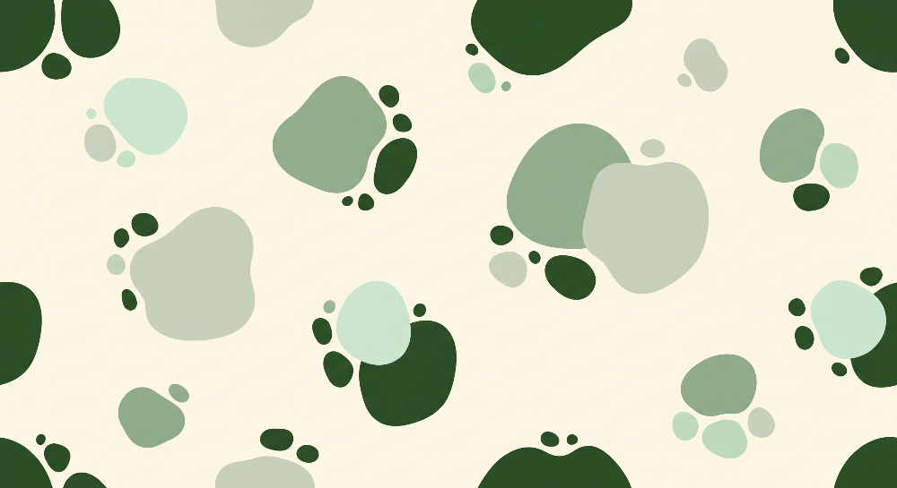 Green Panda Paw Print Wall Mural