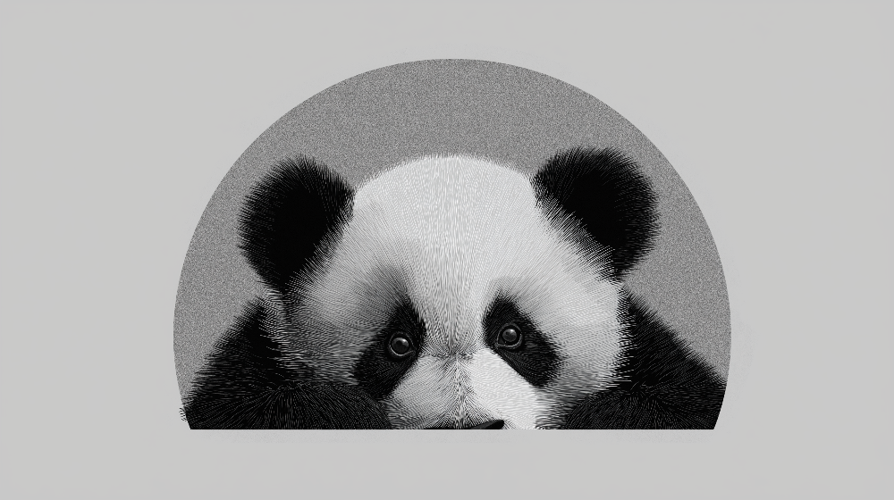 Realistic Panda Portrait Wall Mural