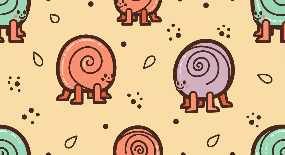 Cheerful Pastel Snail Wall Mural