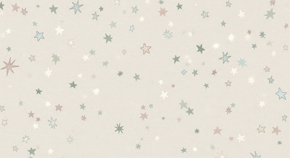 Pastel Stars on Beige Wall Mural