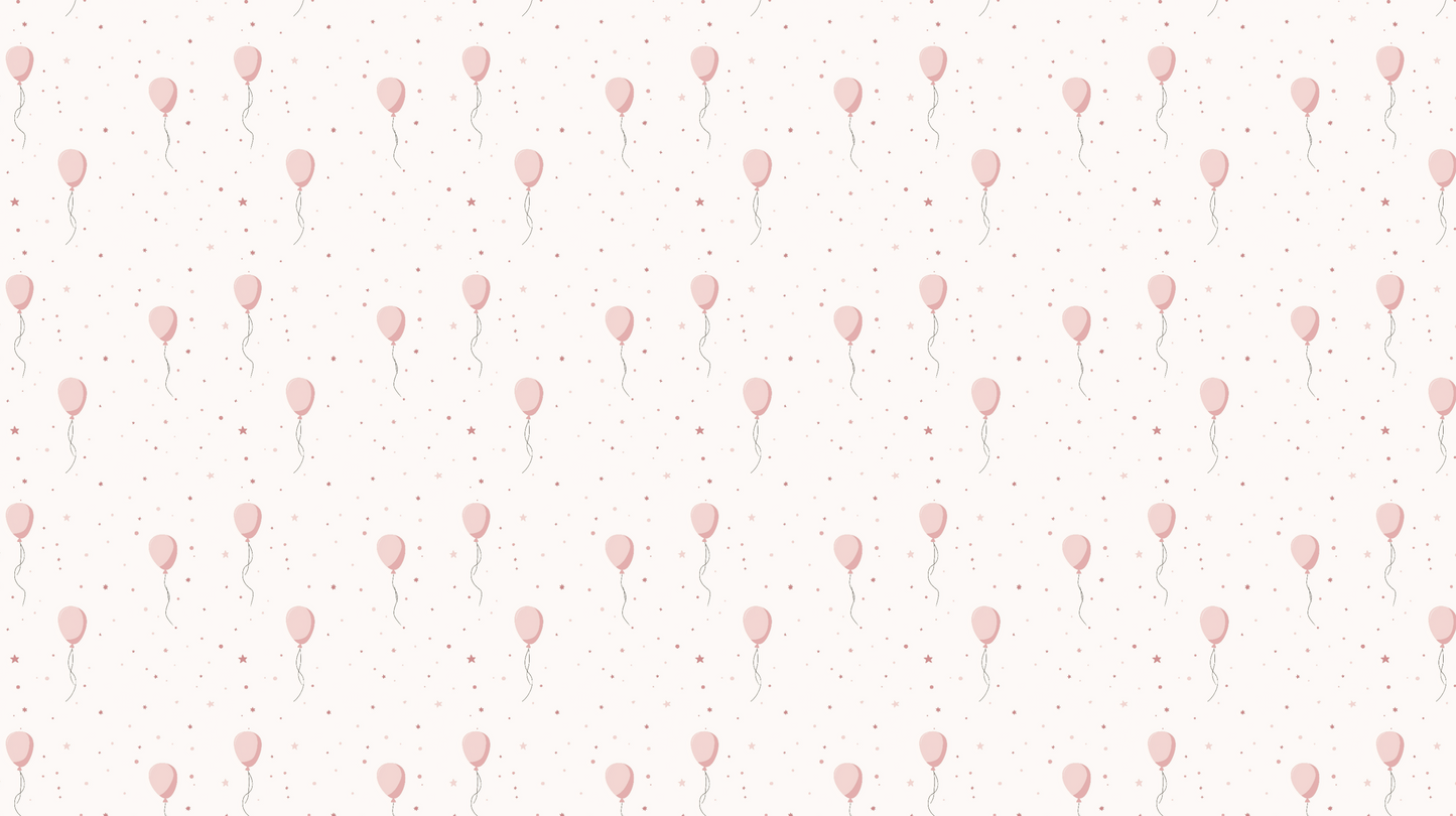 Flat artwork of the Kids-Mundo pink balloon pattern wall mural print design